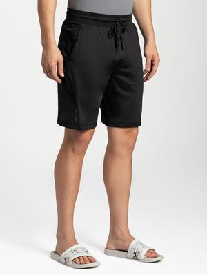 black solid polyester shorts - 17077592 - Standard Image - 2
