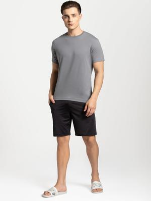 black solid polyester shorts - 17077592 - Standard Image - 4