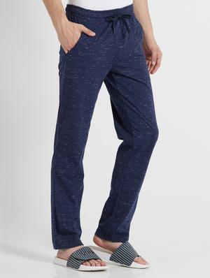 blue cotton full length track pant - 17077731 - Standard Image - 2