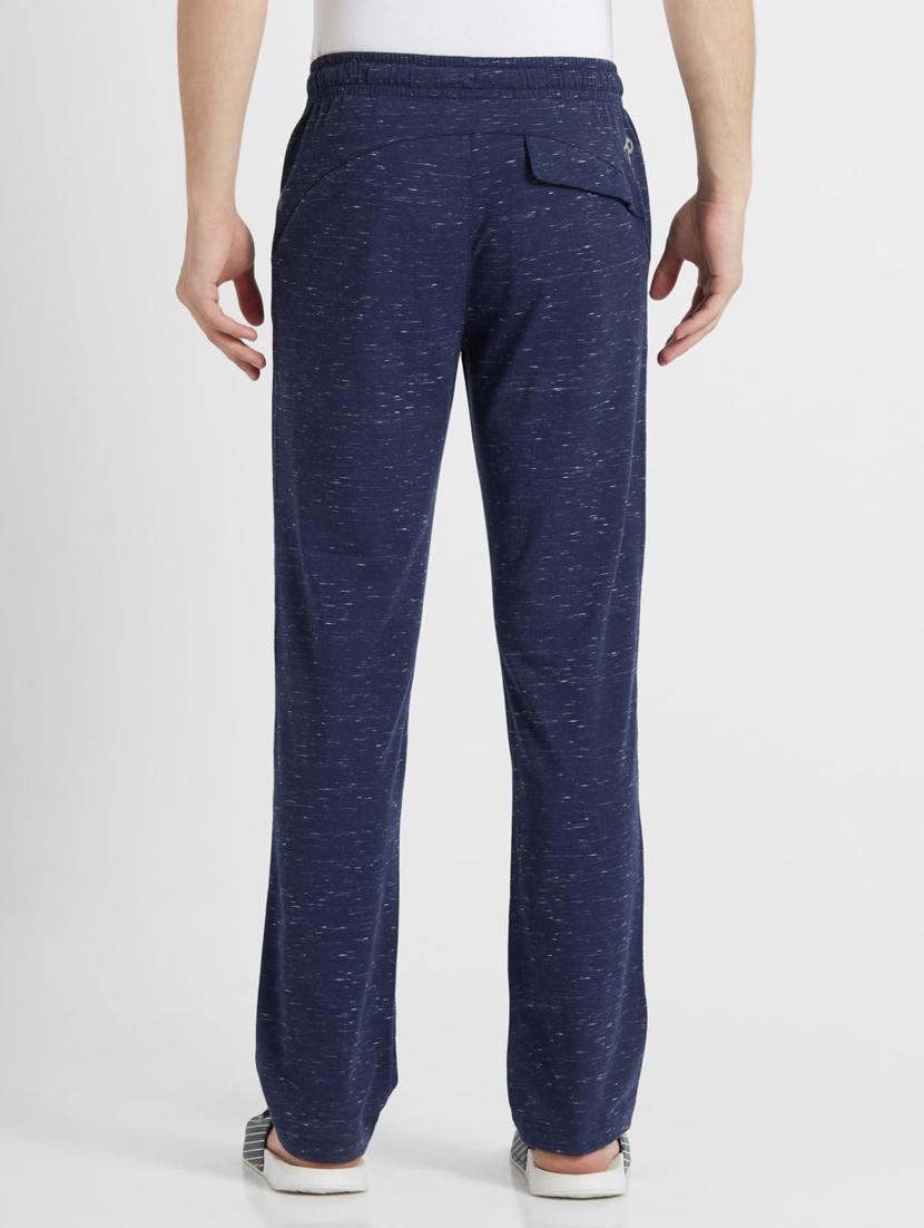 blue cotton full length track pant - 17077731 - Zoom Image - 3