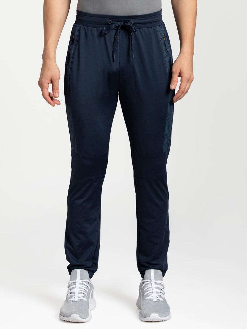 blue cotton full length track pant - 17077733 - Zoom Image - 1