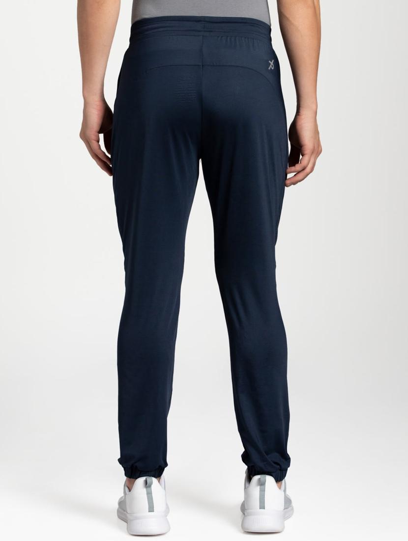 blue cotton full length track pant - 17077733 - Zoom Image - 3