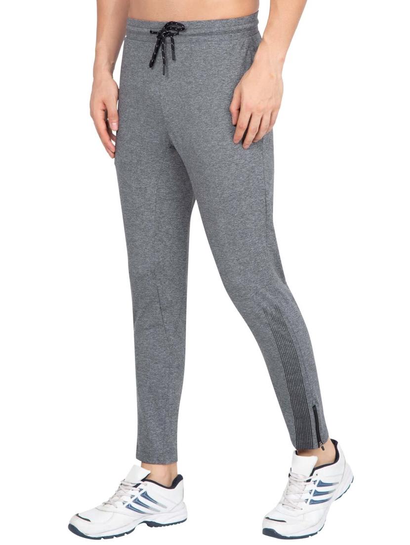 grey solid ankle length track pant - 17077740 - Zoom Image - 2