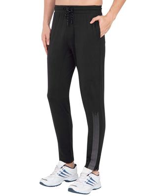 black solid ankle length track pant - 17077742 - Standard Image - 2