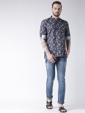 blue cotton short kurta - 17078088 - Standard Image - 4