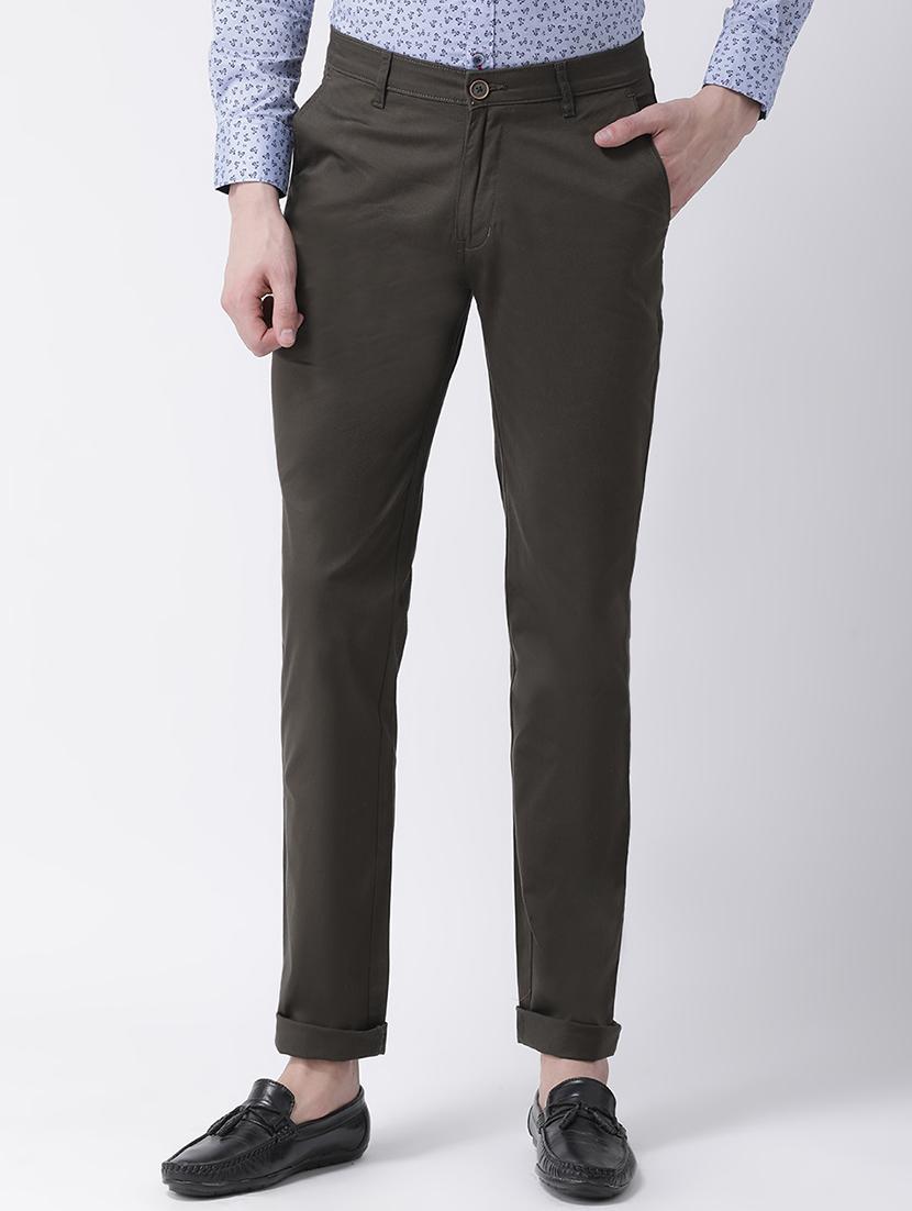 green cotton chinos casual trousers - 17078828 - Zoom Image - 1