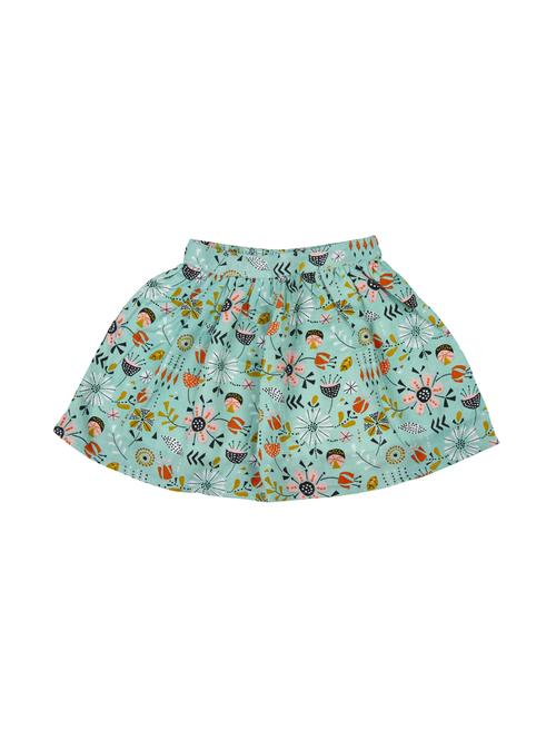 green cotton flared skirt - 17078990 - Standard Image - 1