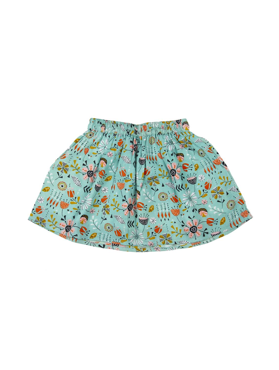 green cotton flared skirt - 17078990 - Zoom Image - 2