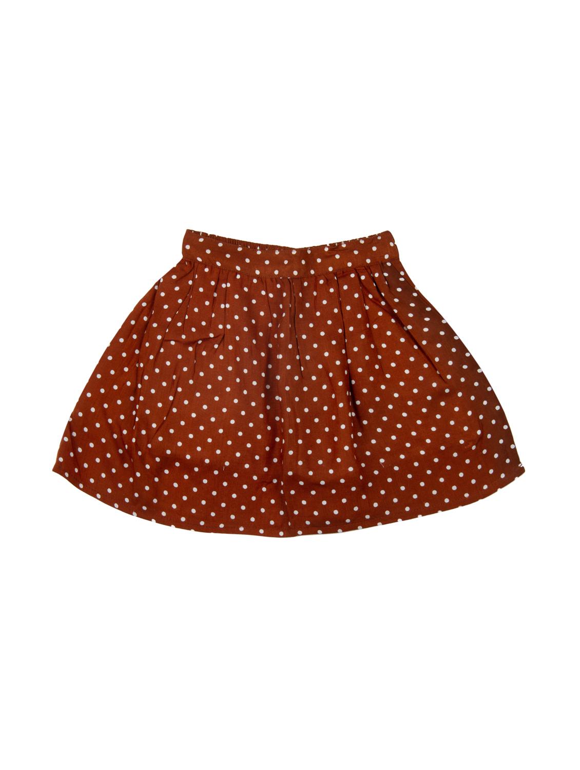 brown cotton flared skirt - 17078991 - Zoom Image - 1