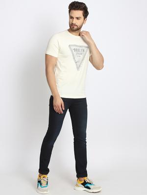 off white chest print t-shirt - 17079393 - Standard Image - 4