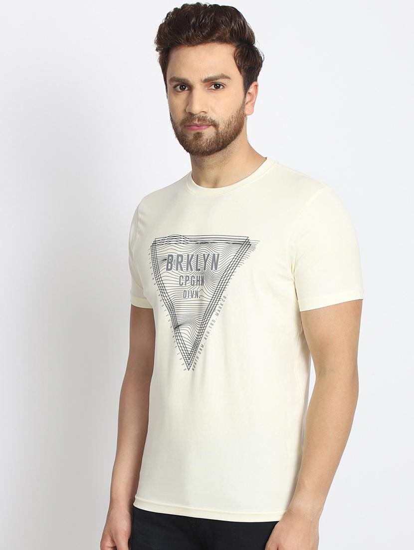 off white chest print t-shirt - 17079393 - Zoom Image - 2