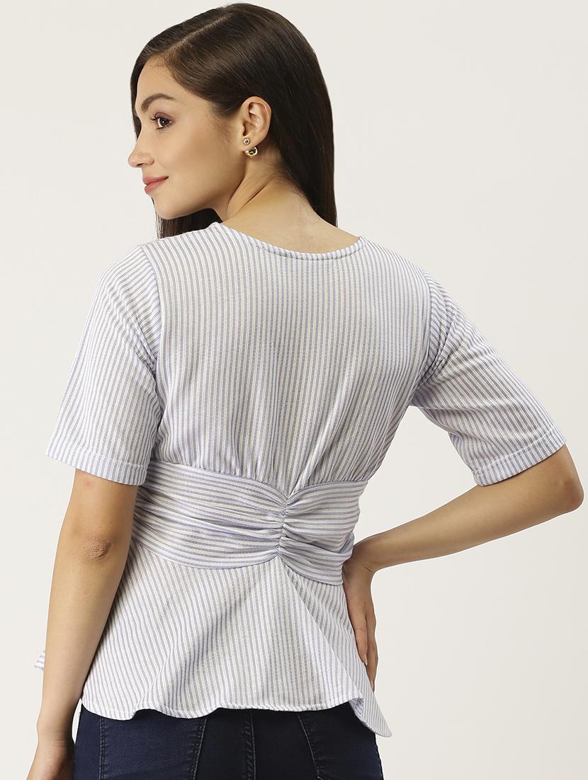 striped peplum top - 17079813 - Zoom Image - 3