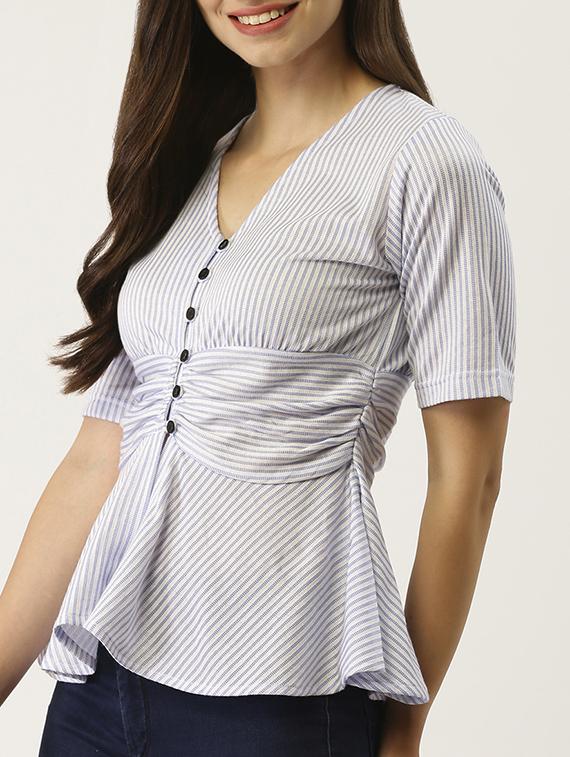 striped peplum top - 17079813 - Zoom Image - 5