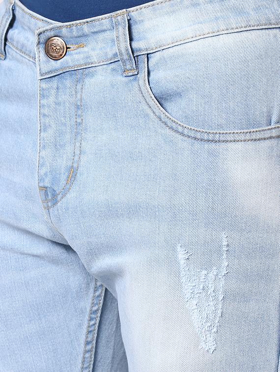 blue light washed ripped denim jeans - 17080147 - Zoom Image - 5
