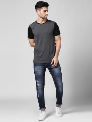 dark blue light washed ripped denim jeans - 17080148 - Standard Image - 4