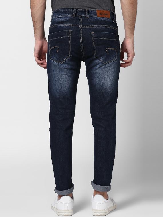 dark blue light washed ripped denim jeans - 17080148 - Zoom Image - 3