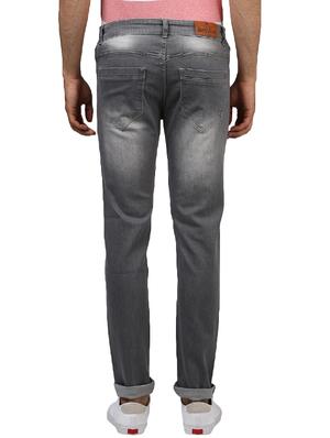 grey light washed ripped denim jeans - 17080152 - Standard Image - 3