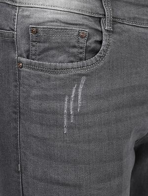 grey light washed ripped denim jeans - 17080152 - Standard Image - 5