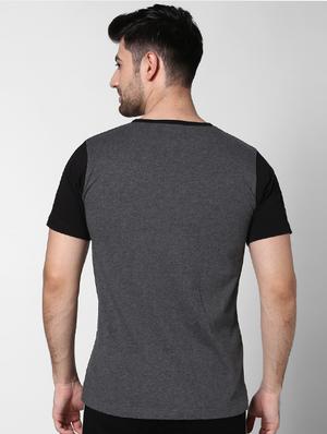 grey color block t-shirt - 17080198 - Standard Image - 3