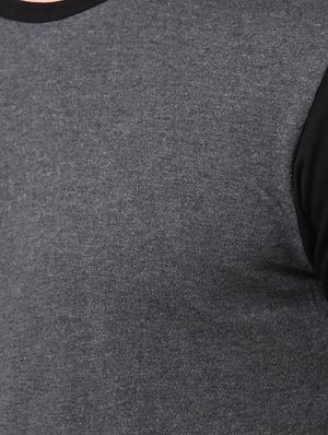 grey color block t-shirt - 17080198 - Standard Image - 5
