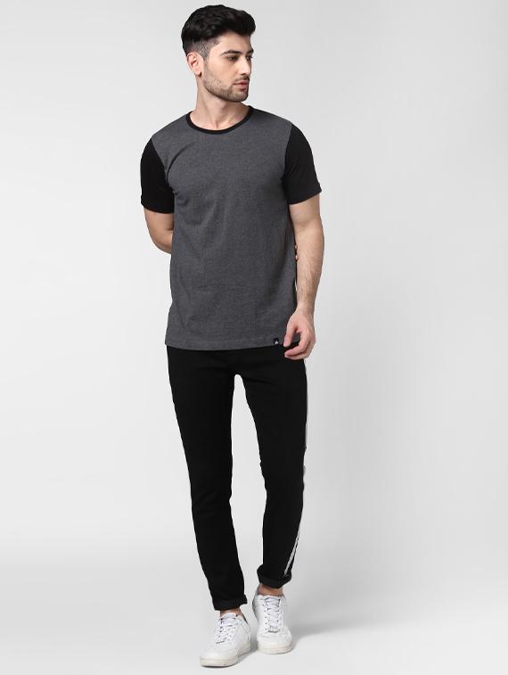 grey color block t-shirt - 17080198 - Zoom Image - 4