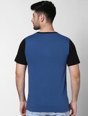 blue color block t-shirt - 17080199 - Standard Image - 3