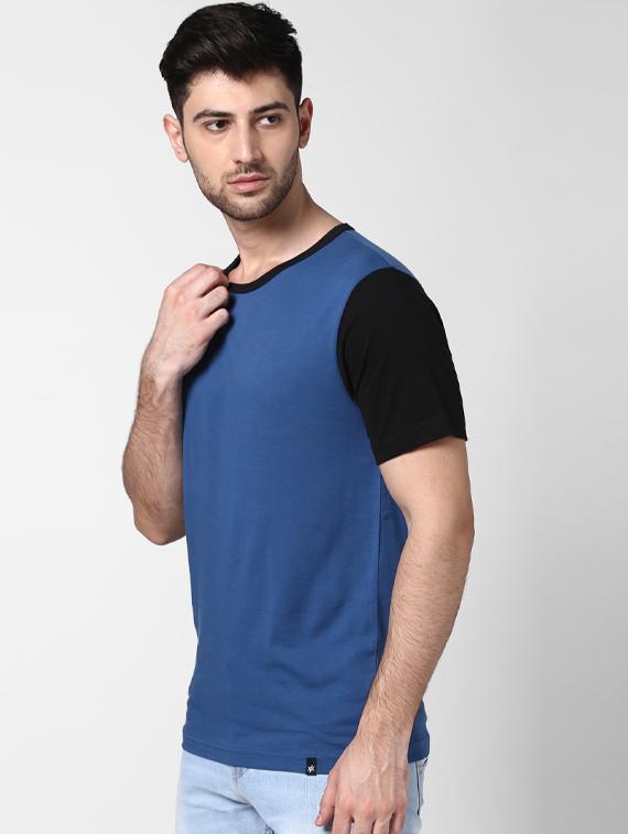 blue color block t-shirt - 17080199 - Zoom Image - 2