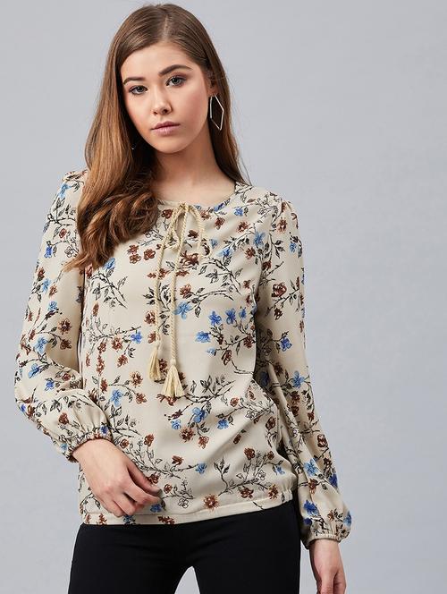 tie up neck floral top - 17080292 - Standard Image - 1