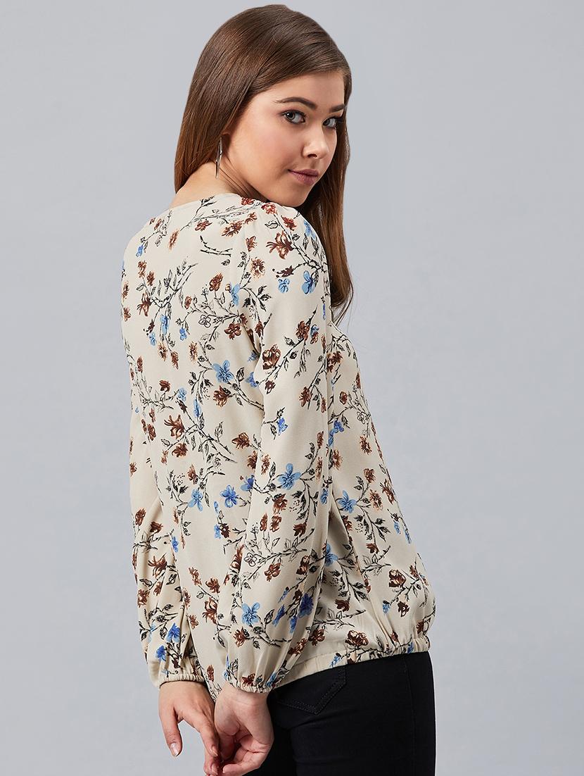 tie up neck floral top - 17080292 - Zoom Image - 3