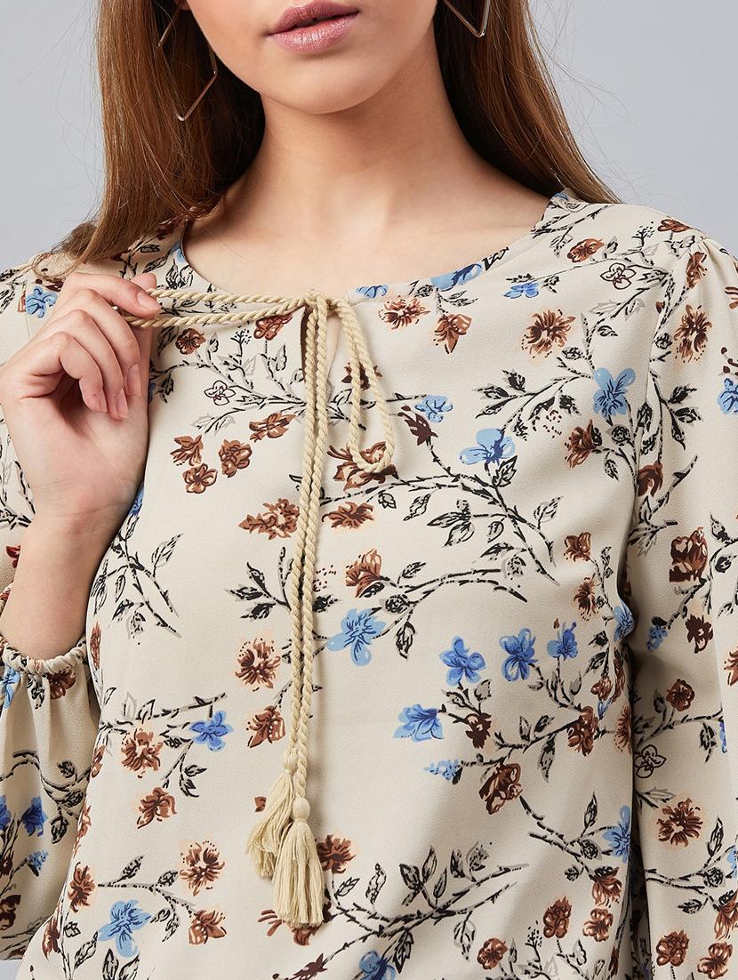 tie up neck floral top - 17080292 - Zoom Image - 5