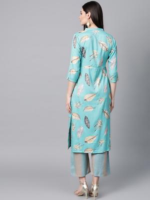 printed kurta palazzo set - 17080301 - Standard Image - 3