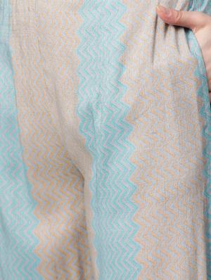 printed kurta palazzo set - 17080301 - Standard Image - 5