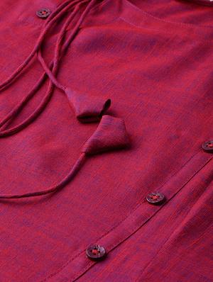 solid a-line kurta - 17080407 - Standard Image - 4