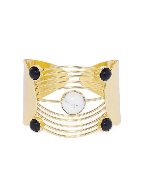 gold metal cuffs bracelet - 17080788 - Standard Image - 1