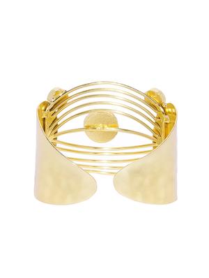 gold metal cuffs bracelet - 17080788 - Standard Image - 2