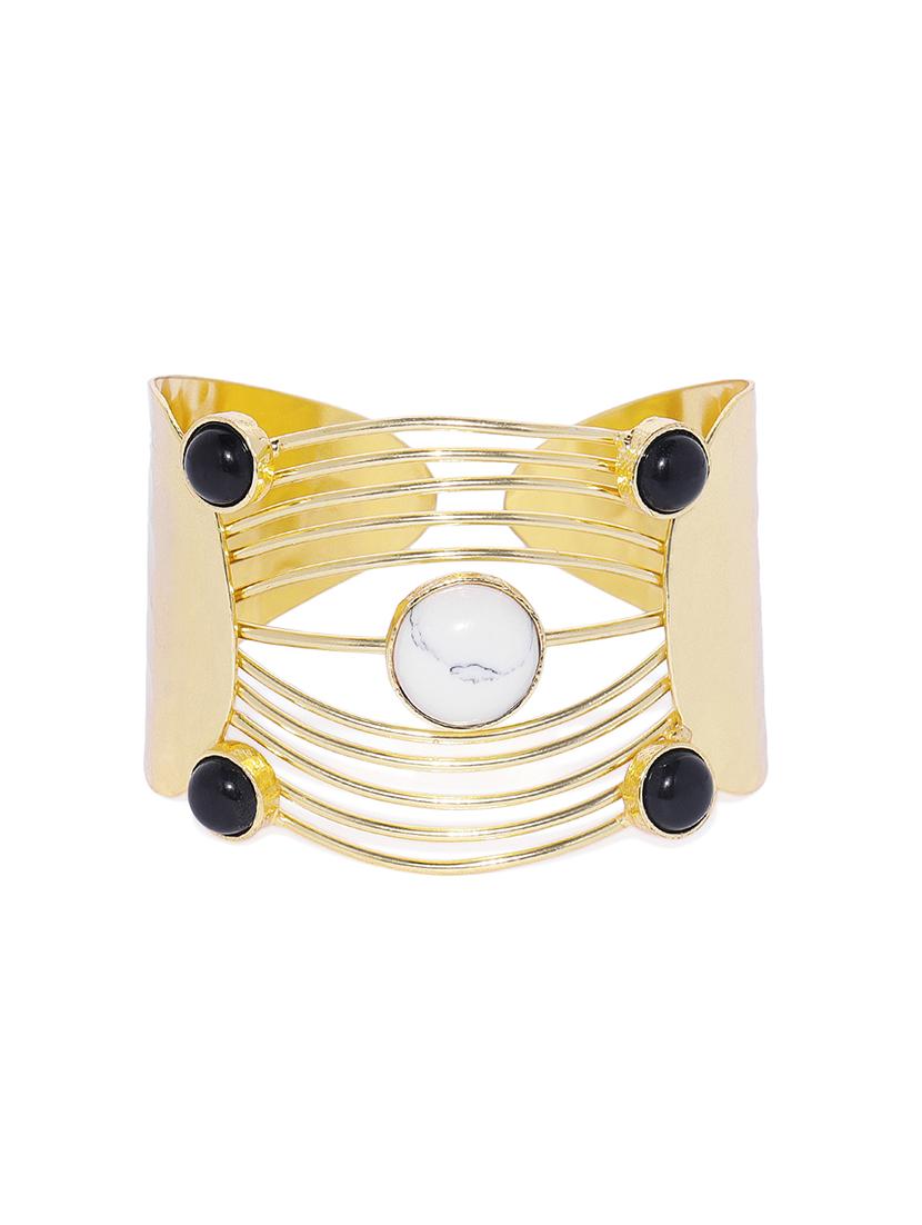 gold metal cuffs bracelet - 17080788 - Zoom Image - 1