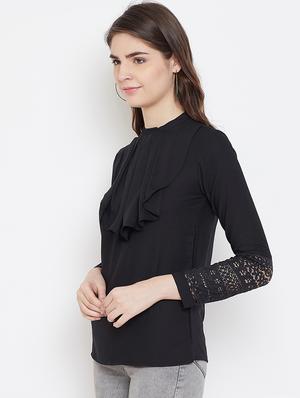ruffled detail solid top - 17080797 - Standard Image - 2