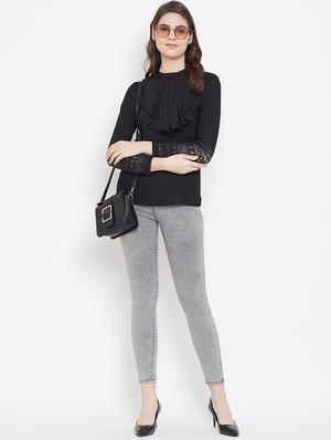 ruffled detail solid top - 17080797 - Standard Image - 4