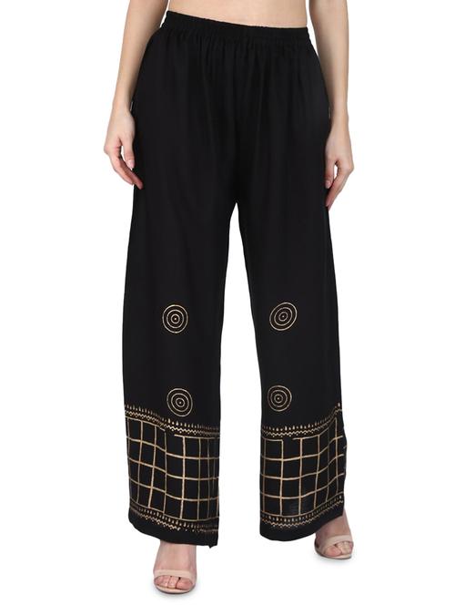 black rayon palazzos - 17081117 - Standard Image - 1