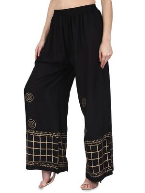 black rayon palazzos - 17081117 - Standard Image - 2