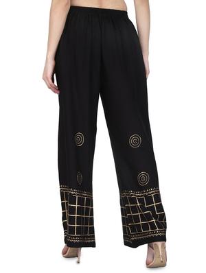 black rayon palazzos - 17081117 - Standard Image - 3