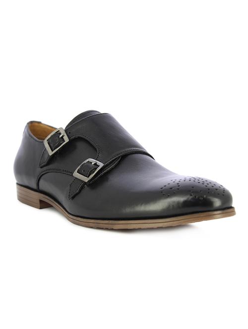 black slip on monk strap - 17081233 - Standard Image - 1