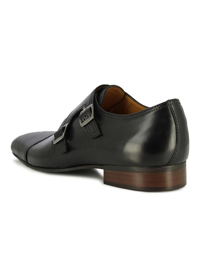 black slip on monk straps - 17081237 - Zoom Image - 3