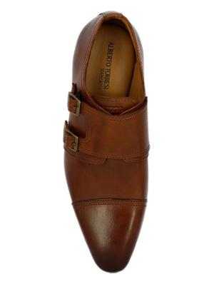 tan slip on monk straps - 17081238 - Standard Image - 4