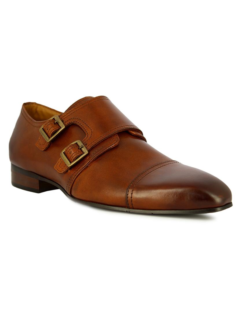 tan slip on monk straps - 17081238 - Zoom Image - 1