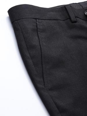 grey solid flat front formal trouser - 17081313 - Standard Image - 6