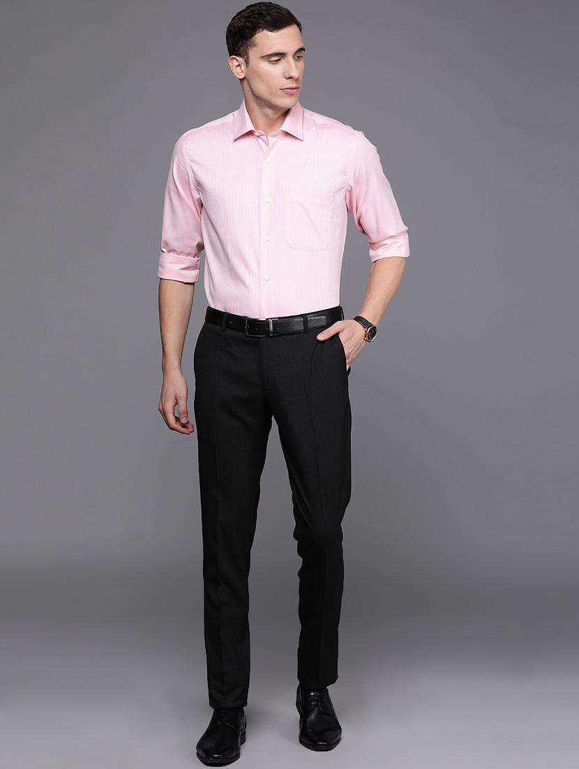 grey solid flat front formal trouser - 17081313 - Zoom Image - 4