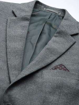 grey solid single breasted casual blazer - 17081336 - Standard Image - 5