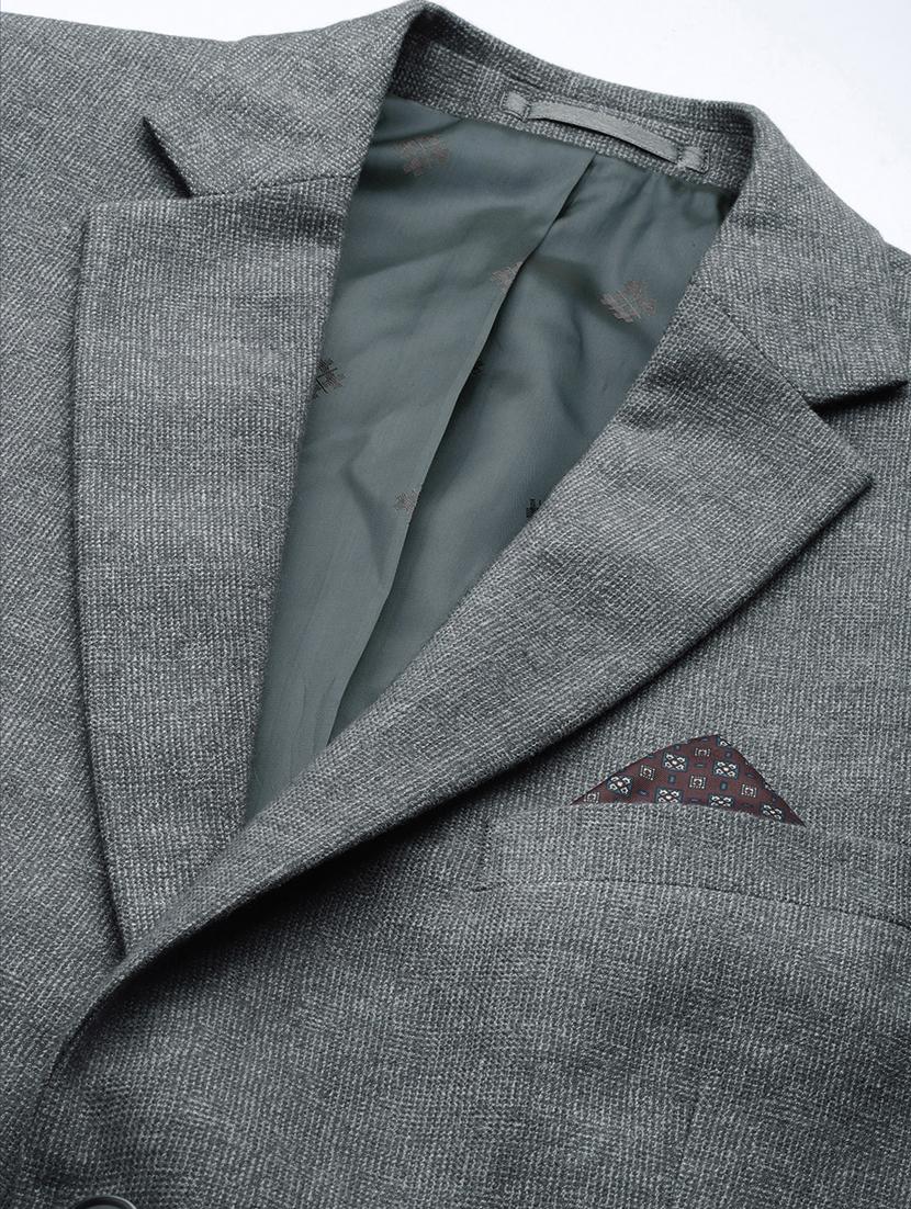 grey solid single breasted casual blazer - 17081336 - Zoom Image - 5