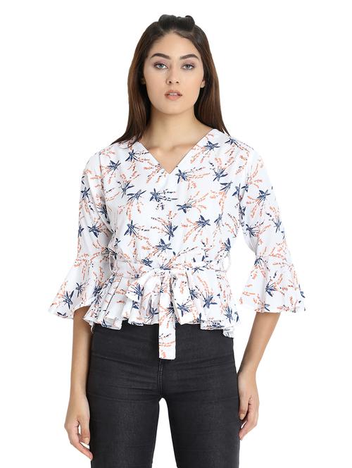 bell sleeves peplum top - 17081384 - Standard Image - 1